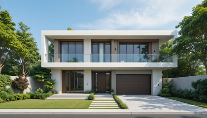 modern house with garden