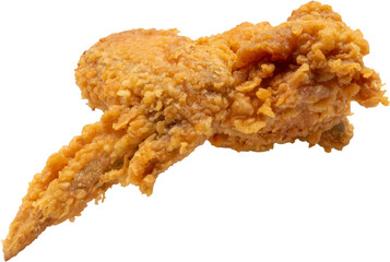 crispy fried chicken wing isolated on white background