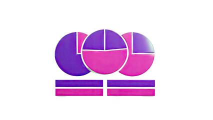 Abstract Pie Charts and Bars in Purple and Pink