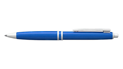 Blue Ballpoint Pen with Silver Accents