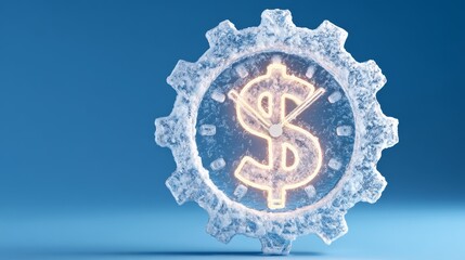 conceptual, crisis, recession, backgrounds, Time Frozen in Economics: Stagnation of Wealth Concept. Copy Space for Text.