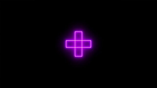Neon line plus symbol icon simple positive plus icon. Business Counting add motion. positive technology sign. Medical cross icon animation on background.....