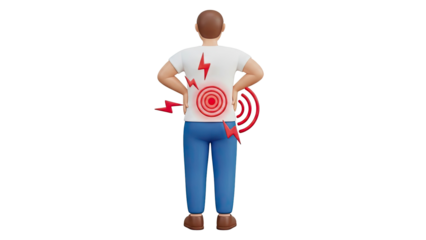 3D man with lower back pain