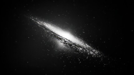 Stunning Spiral Galaxy Shines Against Dark Sky Filled With Stars Cosmic Nebulae And Gaseous Clouds In Outer Space And Distant Universe