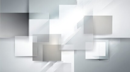 Abstract Geometric Shapes In Light Gray And White Background