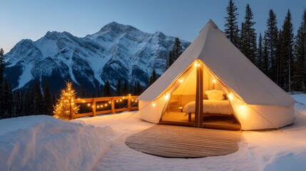cozy, glamping ,christmas, Enchanting Christmas Glamping in Snowy Mountain Retreat