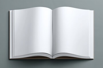 Open Book On Gray Surface Blank Pages For Text Design Concept