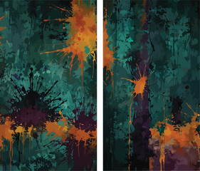 Abstract Grunge Punk Texture Background with Distressed Paint and Ink Splatter
