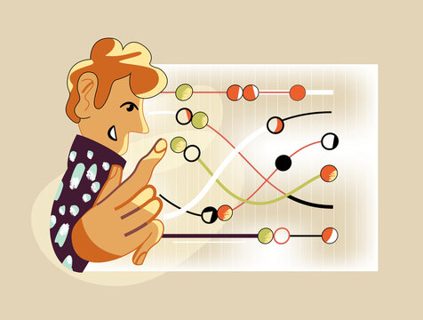 Man analyzing data chart, business growth and analytics concept
