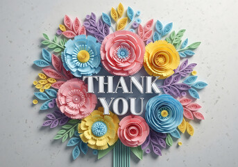 Paper Quilling Style of Luxury Pastel Bouquet Appreciation