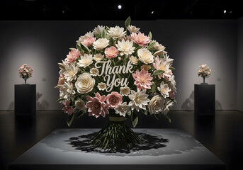Paper Quilling Style of Floral Sculpture Centrepiece Gratitude