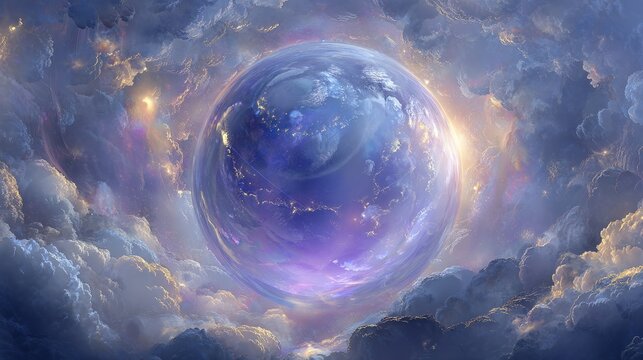 Vibrant earth aura glowing with dynamic energy waves, abstract digital illustration of planetary energy fields, cosmic light patterns, and ethereal atmospheric effects for futuristic, spiritual, and s