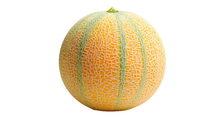 Ripe cantaloupe melon showing textured skin and green stripes for healthy eating and summer fruit concepts