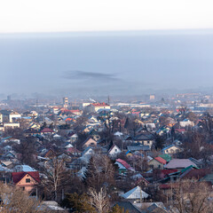 view of the city from the air