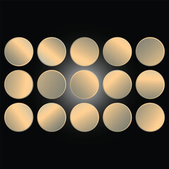 Gold background texture vector icon seamless pattern. Light, realistic, elegant, shiny, metallic and golden gradient illustration.