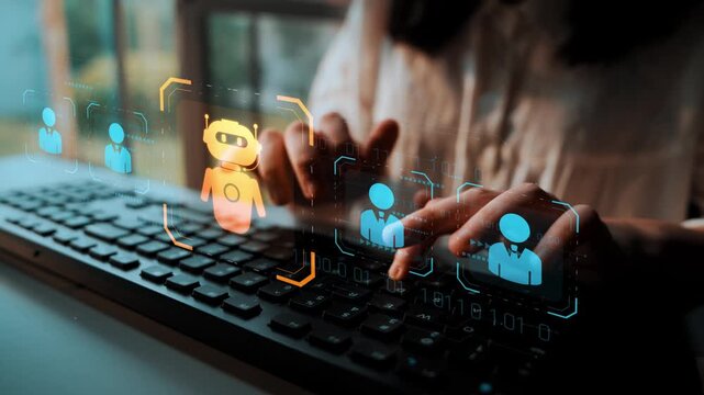 AI is selected to replace human employees, illustrating automation and workforce transformation driven by artificial intelligence in digital operations Marrow