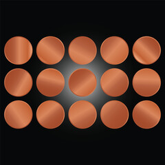 A row of fresh brown and white chicken eggs on a black background provides a healthy organic food ingredient for a raw breakfast meal rich in protein