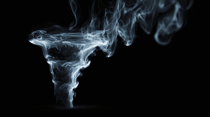 An abstract swirling vortex of smoke, a mysterious visual. The smokey is shaped like a tornado