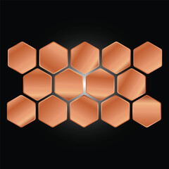 Seamless vector illustration of a geometric honeycomb pattern featuring a 3d hexagonal grid structure for a modern technology wallpaper and abstract metallic background design