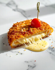 Schnitzel stuffed with cheese 