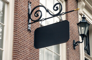 Classic outdoor shop sign with copy space to add company logo