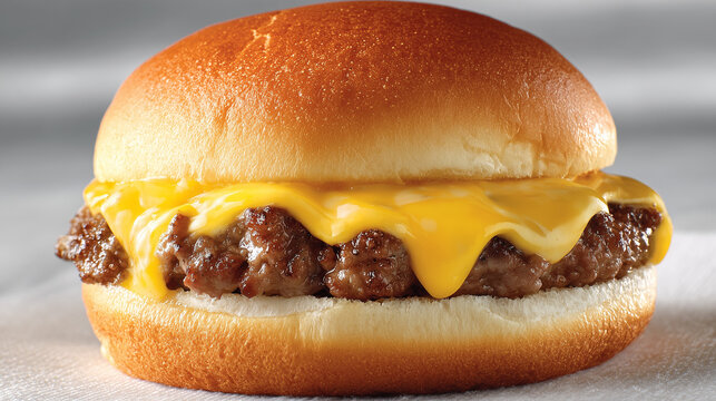 ふっくらとしたバンズに肉厚なパティととろける濃厚チェダーチーズを挟んだ至福のチーズバーガー