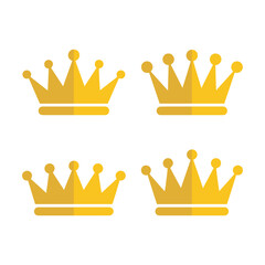Crown Icon Set Gold Royal Design
