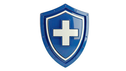 Fototapeta premium Blue Shield with White Cross