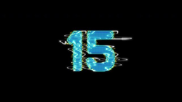 20 Second Countdown Glitch Animation. Modern Digital Distortion Timer for Energetic Video Intros and Events - Powered by Adobe