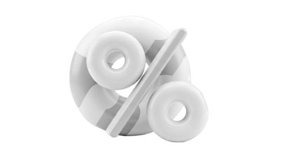 3D Rendering of a Percentage Symbol with Donut Shapes