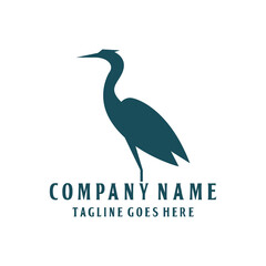 Obraz premium Minimalist Heron Bird Design Template