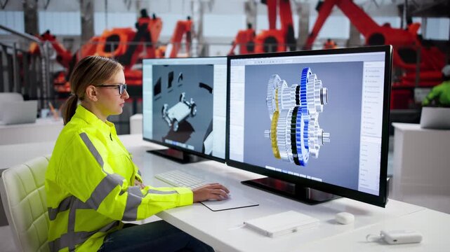 3D CAD Model At Automotive Production Plant