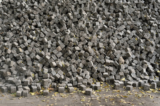 Pile of Cobblestones for Street Paving