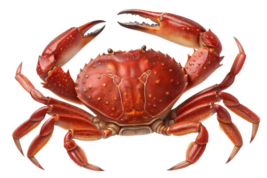 Realistic Red Crab (Kakra) Isolated &ndash; Fresh Sea Crab PNG Cutout