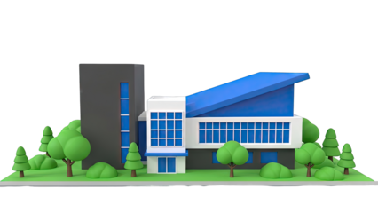 Modern Architectural Building with Greenery