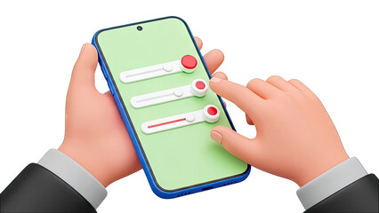 Person Adjusting Sliders on a Smartphone