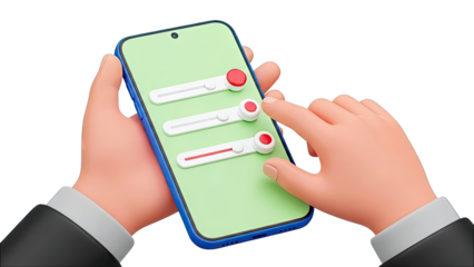 Person Adjusting Sliders on a Smartphone