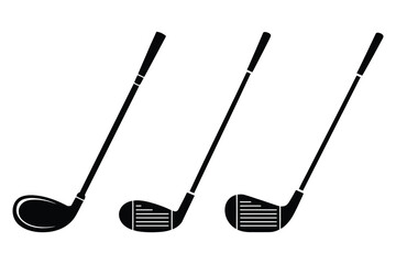 Golf clubs silhouettes illustration depicting swinging clubs ready to strike the ball