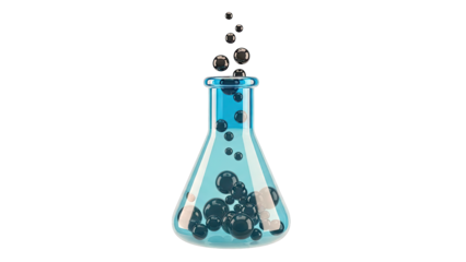 Chemistry Flask with Bubbles