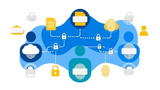 Secure Network Connection Illustration Showing Data Protection and User Authentication in a Cloud Environment data privacy