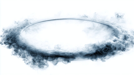 An ethereal ring of smoke, swirling gracefully around the empty space
