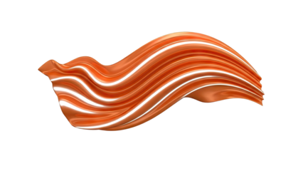 Flowing Orange Swirl with White Stripes