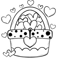 Line bag heart valentine