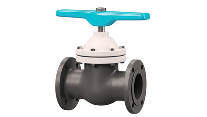 Flanged Globe Valve with Blue T-Handle
