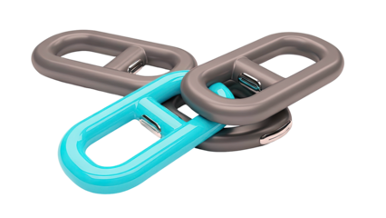 Interlocking Chain Links in Grey and Blue