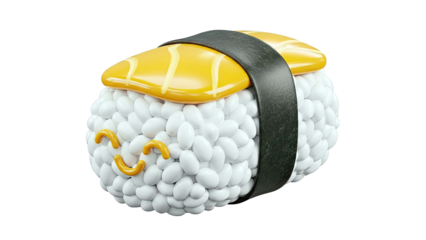 Cute Smiling Salmon Nigiri Sushi Character