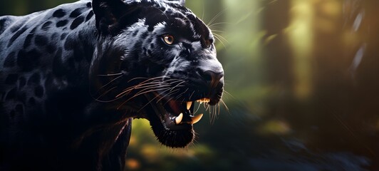 realistic photo of a glossy panther ,generative AI