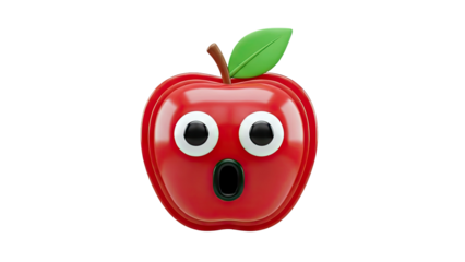 Surprised Red Apple Emoji
