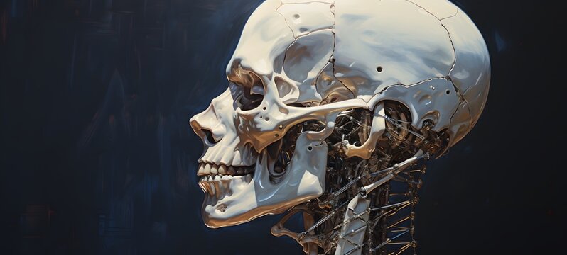 realistic photo of a glossy skeleton ,generative AI