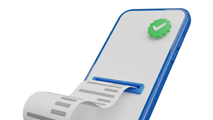 Smartphone with Receipt and Verified Checkmark